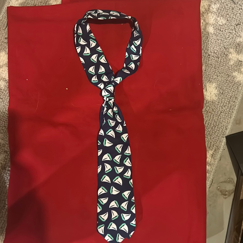 navy blue sail boat mens tie